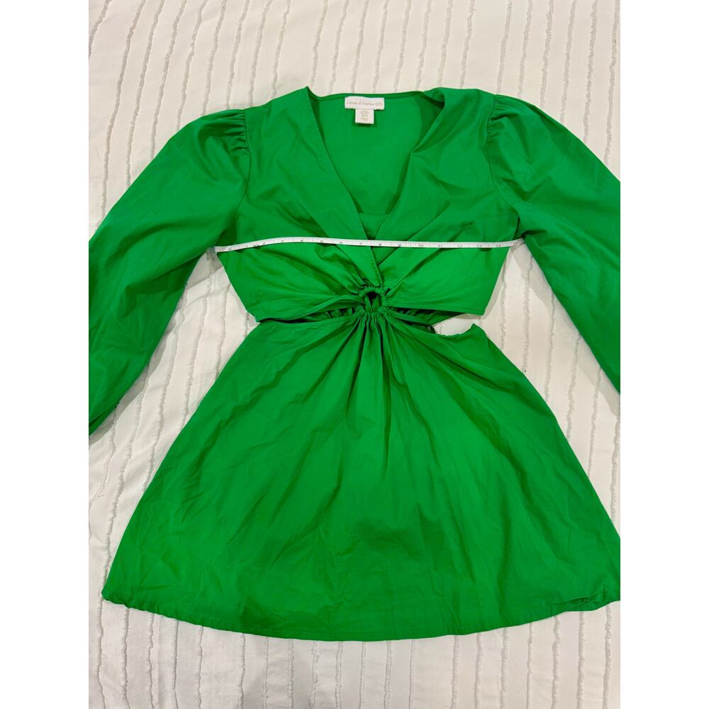 Brat Green Cutout Mini Dress Sz XS O Ring Festival Rave Coachella Indie Sleaze - Picture 6 of 13